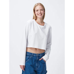 𖦹 For Days Organic Recycled Cotton Cropped Tee White XL NWT Sustainable